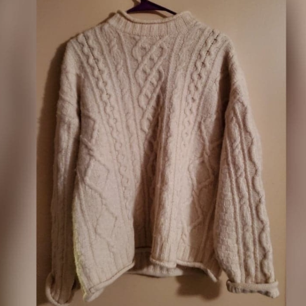 Aran Craft 100% Wool Sweater Tan